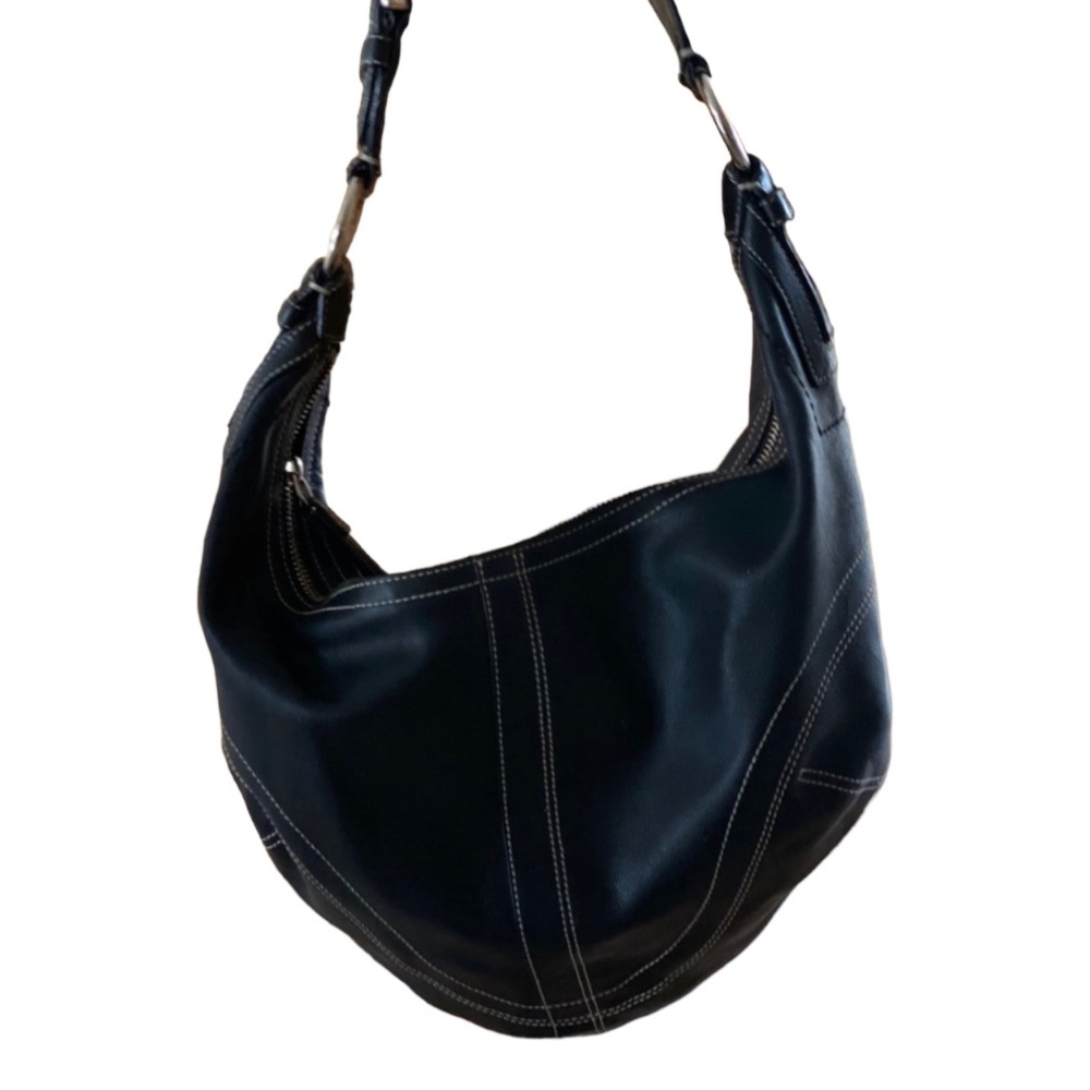 Authentic Coach Black Leather Medium Hobo Shoulder Bag